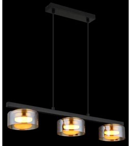 Globo 16055-3HG - LED Csillár zsinóron HIGGINS 3xGX53/6W/230V füstös/barna