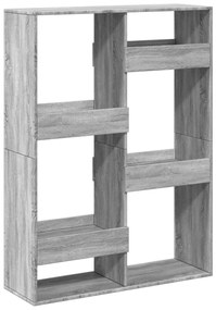 szürke sonoma színű szerelt fa könyvespolc 100 x 33 x 135 cm