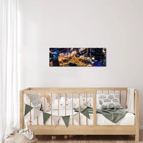 Éjszakai város képe (órával) (90x30 cm)
