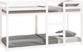 vidaXL fehér tömör fenyőfa emeletes ágy 75x190 cm