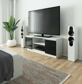 TV asztal Dariel  (fehér + fényes grafit). 1069773