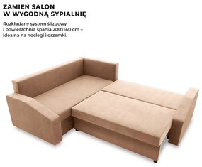 Grande Plus sarokkanapé, baloldali, szövet anyag, barna