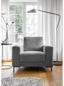 Szürke kordbársony fotel Lofty Lilly – Miuform