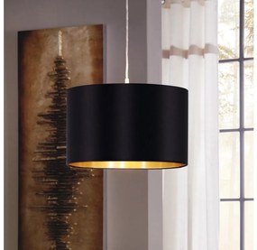 Eglo 78691 - Csillár zsinóron MASERLO 1xE27/60W/230V átm. 38 cm fekete/réz