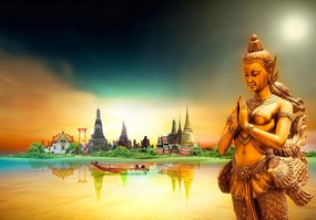 Fotótapéta Buddha spa hinduizmus templom falfestmény flizelin+RAGASZTÓ 368 x 254