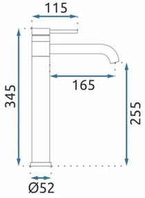 REA-B6100 - LUNGIS mosdócsaptelep 34,5 cm, fényes króm