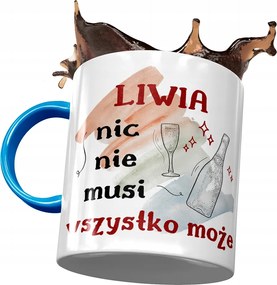 Kék Bögre Lívia Feleség Barátnő Ajándék Nyomtatott Fotóval