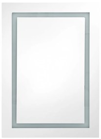 tükrös fürdőszobaszekrény LED világítással 50 x 13 x 70 cm