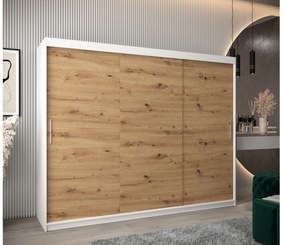 Ruhásszekrény 250 cm Toki (matt fekete + artisan tölgy). 1064861