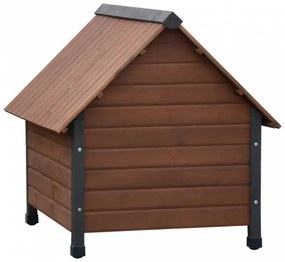 @Pet Rustique barna kutyaház műanyag csapólapokkal 88 x 78 x 80 cm