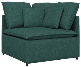 sötétzöld moduláris kanapé sarokmodul párnákkal 100 cm