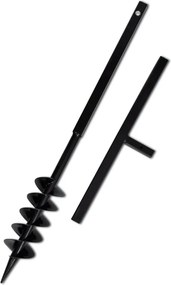 vidaXL Kézi Föld Fúró Auger Bit 100 mm Dupla Csigával Fekete Acél