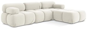Fehér bársony moduláris sarokkanapé Lokua – Makamii