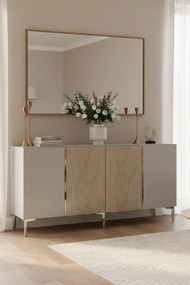 Poli 150 - White, Travertine, Silver