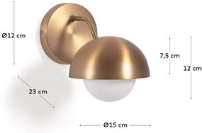 Aranyszínű fali lámpa ø 15 cm Lonela – Kave Home