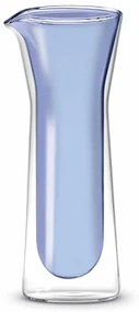 Borosilicate hőálló duplafalú üvegkancsó, 800ml, kék