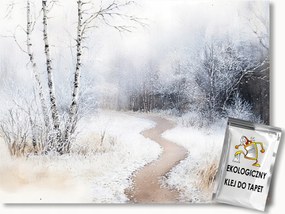 Fotótapéta Flizelina Tájkép Tél Hó Fagy Ösvény Fa 416x290 ragasztó