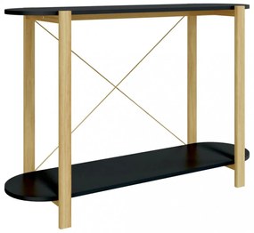 fekete szerelt fa tálalóasztal 110 x 38 x 75 cm