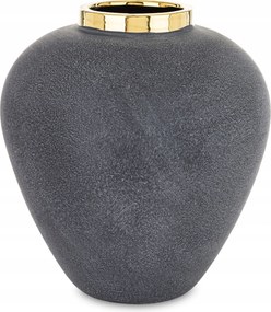 Váza fekete arany üveg fedél dekoráció stílusos kerámia