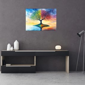 Kép – Évszakok festett fája (70x50 cm)
