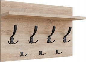 Loft akasztó 50cm Somona tölgy 7 fogantyúval Fekete Modern Ruhatartó