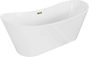 Luxury Montana szabadon álló fürdökád akril  180 x 80 cm, fehér,  leeresztö arany - 52011808000-G Térben álló kád