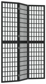 3 paneles fekete japán stílusú összecsukható paraván 120x170 cm