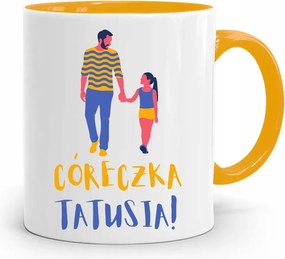 Sárga Bögre Ajándék Lányának Apuka Lánya fényképes nyomattal