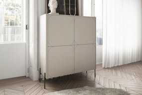 Sonatia magas komód 120 cm kétajtós rejtett fiókokkal - kasmír