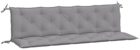 2 db szürke oxford szövet kerti padpárna 180 x 50 x 7 cm