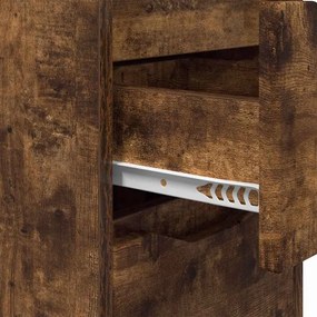 vidaXL Éjjeli asztal fiókkal Füstölt tölgy 30,5 x 30 x 43 cm Faanyag