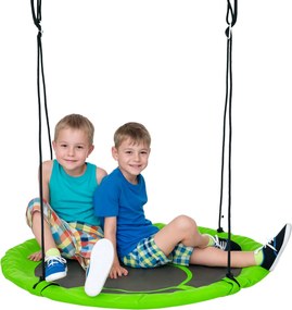 Outsunny Hinta Fészek Ø110 cm, Függő Hinta 100 kg-ig, Állítható Gyerek Hinta, Kerek Kerti Hinta 3-12 éves gyerekeknek, Zöld | Aosom