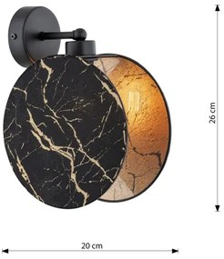 Fali lámpa MOTIF 1xE27/15W/230V fekete/arany