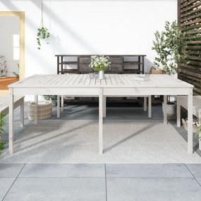 vidaXL fehér tömör fenyőfa kerti asztal 203,5 x 100 x 76 cm
