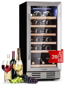 Vinovilla 29 Built-In, beépíthető borhűtő, 81 liter, 29 palack, 1 zóna, üvegajtó, rozsdamentes acél