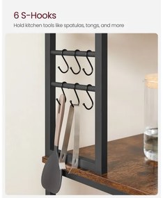 Konyhai polcos állvány MARGE barna/fekete