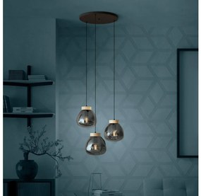 Eglo 390319 - Csillár zsinóron MAGACELA 3xE27/40W/230V füstös