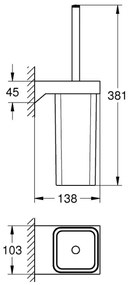 GROHE 40857000 - SELECTION CUBE WC-tisztítókészlet, fényes króm