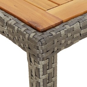 Szürke kerti étkezőasztal 150x90x75 cm Polirattan