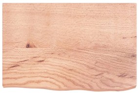 világosbarna kezelt tömör tölgyfa fali polc 60x40x(2-4) cm