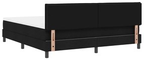 Box Spring Ágy Matraccal &amp; LED Fekete 180x200 cm Szövet