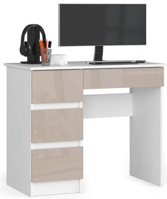 PC asztal Benicio II (fehér + fényes cappuccino) (B). Akció -18%. 1069913
