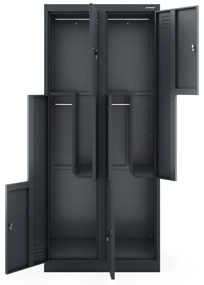„L” típusú fémszekrény JULIA, 800 x 1850 x 450 mm, antracit