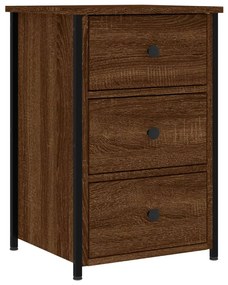 2 db barna tölgyszínű szerelt fa éjjeliszekrény 40x36x60 cm