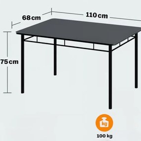 Casaria® Leo étkezőgarnitúra - antracit