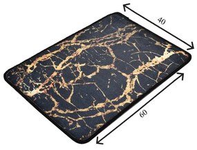 Fekete-aranyszínű fürdőszobai kilépő 60x40 cm Goldes - Foutastic