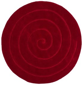 Spiral rubinvörös gyapjú szőnyeg, ⌀ 180 cm - Think Rugs