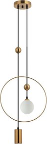 ITALUX PND-428892-BRO TROSTI Többágú Függesztett Lámpa Sárgaréz, Opál G9, GU10 IP20