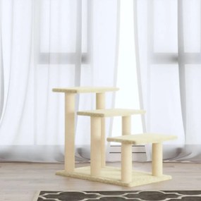 Krémszínű macskabútor szizál kaparófákkal 50,5 cm
