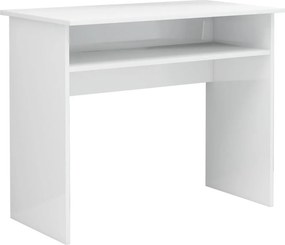 vidaXL magasfényű fehér szerelt fa íróasztal 90 x 50 x 74 cm